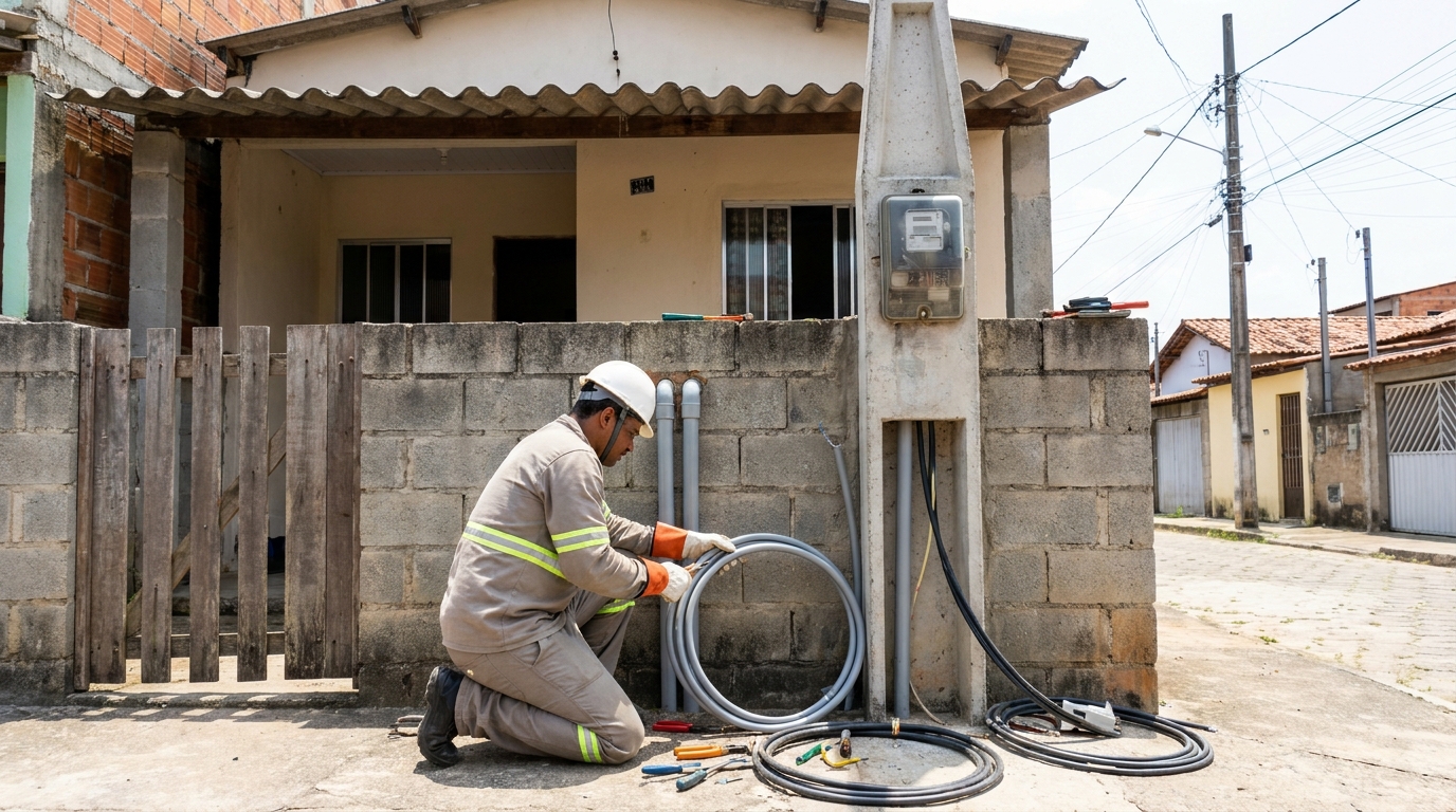 Instalação de Poste Padrão em São Carlos‑SP